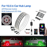 4Pcs 15.5inch Car Wheels Modified LED neon Lights