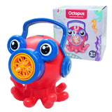 Cartoon Octopus Green Bubble Shakes His Head And