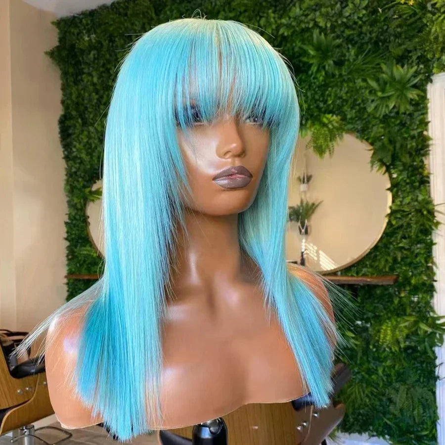 AIMEYA Platinum Blonde Synthetic Lace Front Wig for