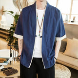 Summer Mens Kimono Jackets Cardigan Lightweight Casual Cotton