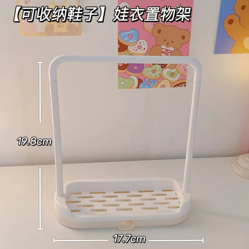 Dollhouse Simulation Plastic Miniture Doll Clothes Rack Garment