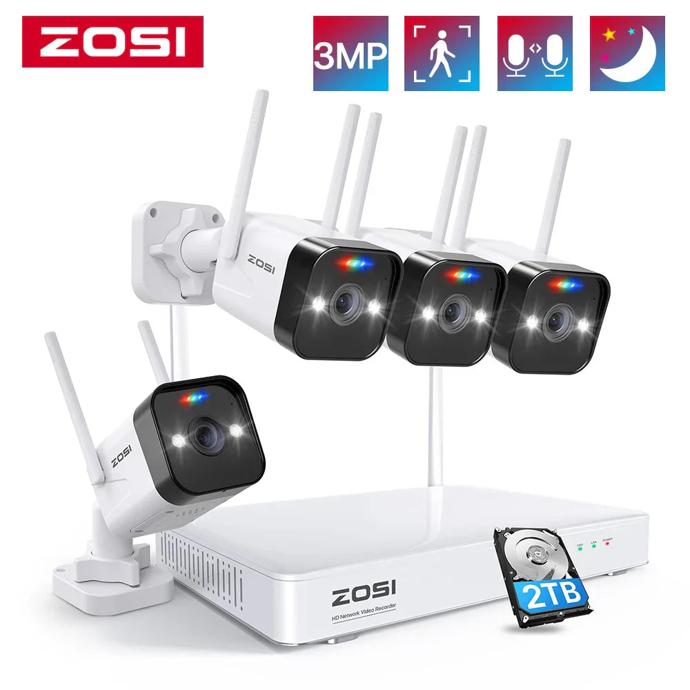 ZOSI 8CH Mesh WiFi Video Surveillance System 3MP