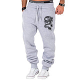Fashion Casual Dragon Printed Jogger Pants Men Fitness