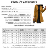 Womens Trench Coat Button Long Jacket Overcoat Winter
