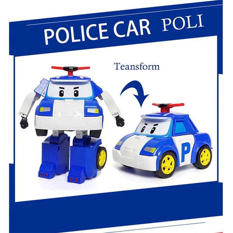 Set of 6 Pcs Poli Car Kids Robot