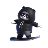 Creative Car Ornament Funny Cartoon skateboarding Bear Removable
