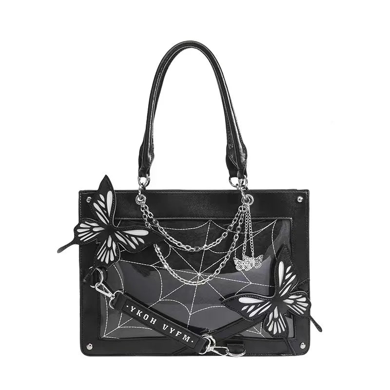 Y2K Labyrinth Butterfly Spider Web Letter Chain Handbags