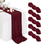 Crinkling Table runner gauze translucency doilies Holiday party