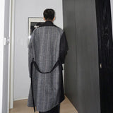 NOYMEI Autumn Winter Patchwork Korean Style Men's Trench