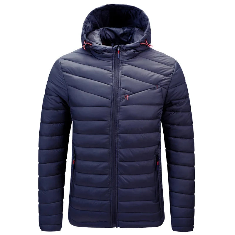 Men's Autumn Jacket Zip Lightweight Windbreaker Hooded Parka