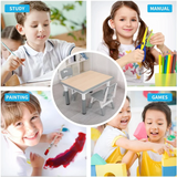 Kids Study Table and Chairs Set, Height Adjustable