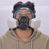 Protective mask, spray painted, chemical fire protection, wide