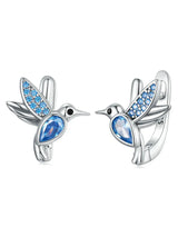 Bamoer 925 Sterling Silver Green Dragonfly Stud Earrings