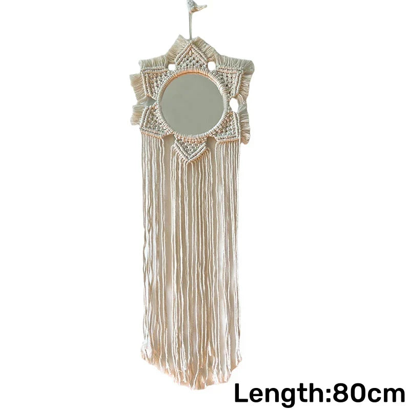 Macrame Wall Mirror Boho Round Mirrors Art Home