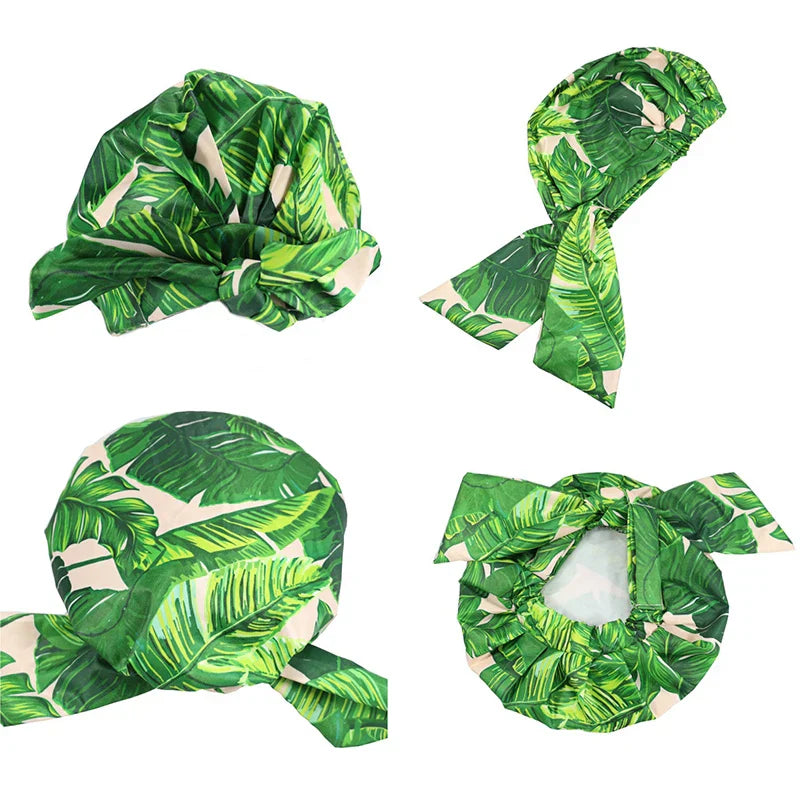 Waterproof Cap Elastic Bow Nightcap For Women Satin