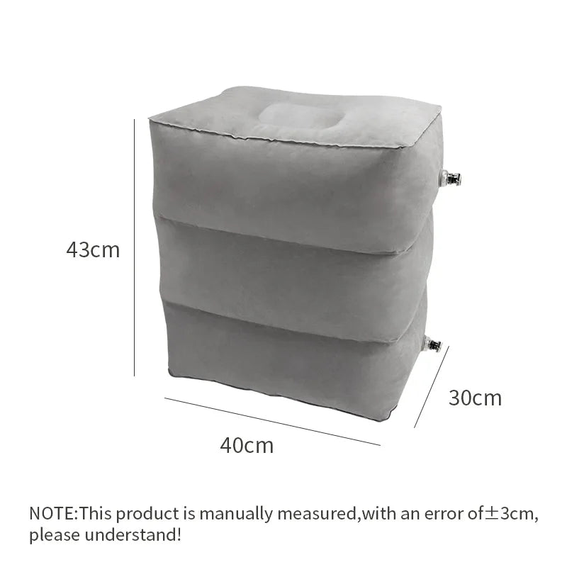 3 Layers Inflatable Travel Foot Rest Pillow Airplane