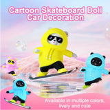 Creative Car Ornament Funny Cartoon skateboarding Bear Removable