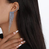 New Luxury Rhinestone Women's Earrings Tassel Crystal Hanging