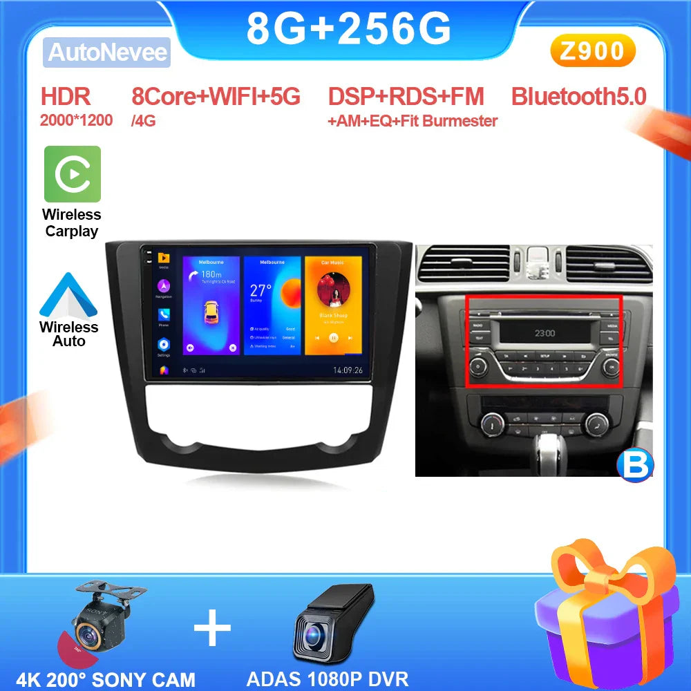 9" CarPlay Android Radio for Renault Kadjar (2015-2019)