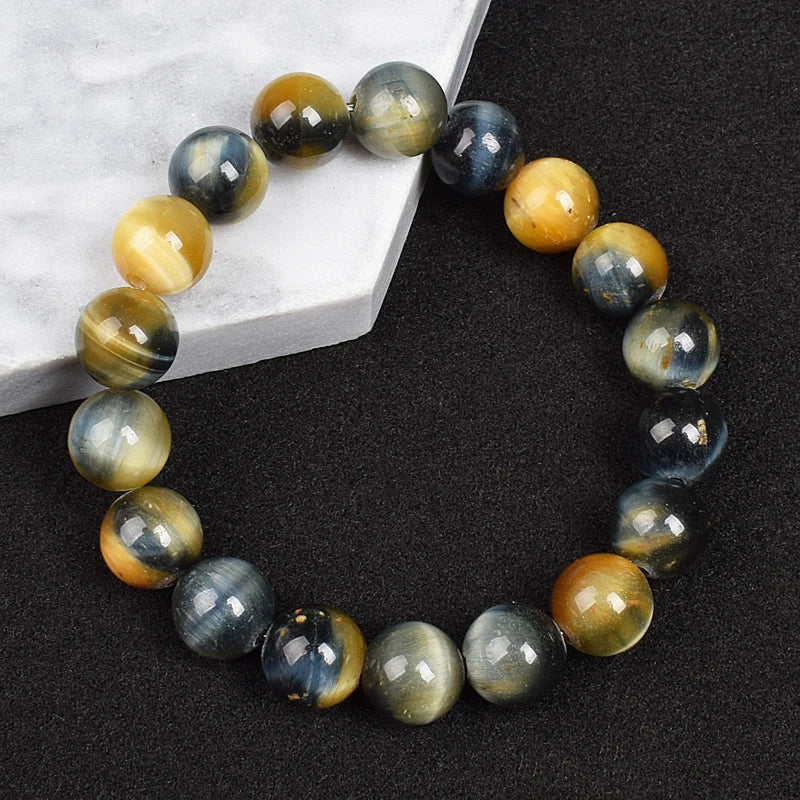 Real Natural Blue Tiger Eye Bracelet Azure Color