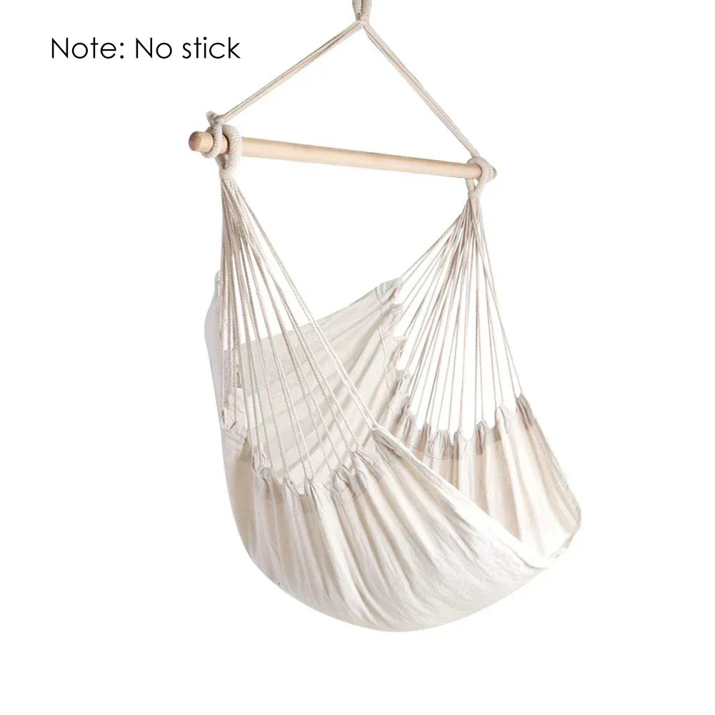 Tassels Hammock Garden Patio White Cotton Swing Chair