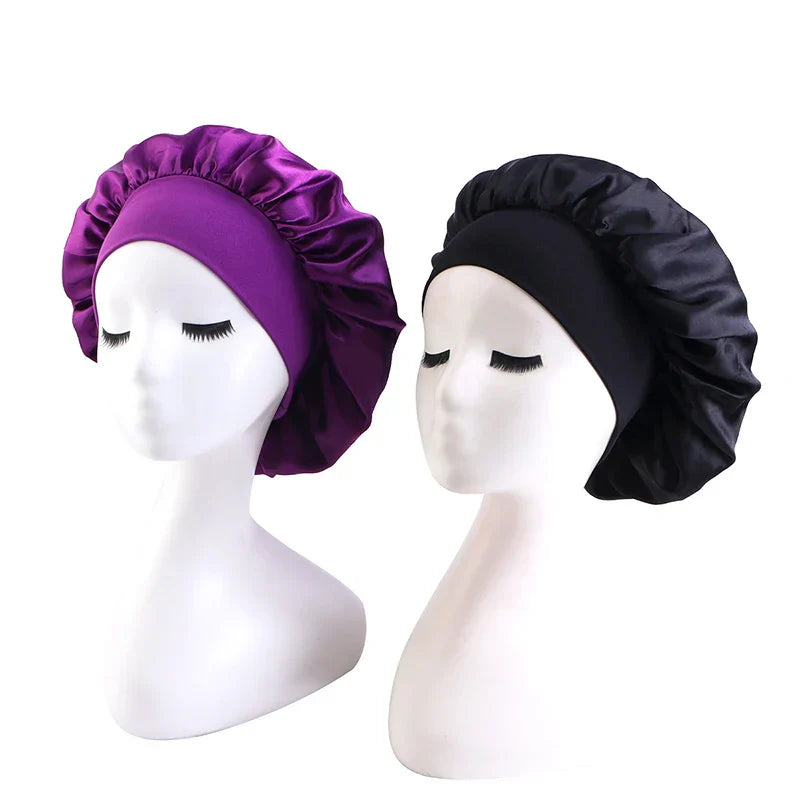 New 2 Pieces Silky Sleep Cap Women's Satin