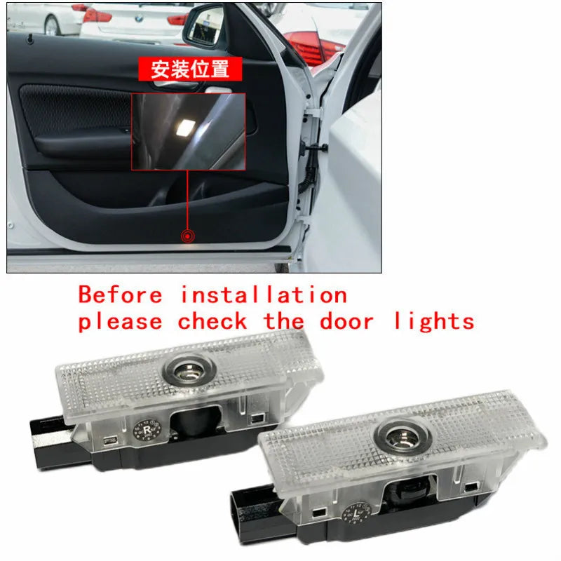 2Pcs LED Door Logo Welcome Light for Dodge Challenger