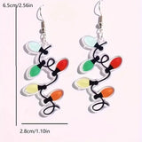 Colorful Christmas Lights Design Dangle Earrings Simple Elegant