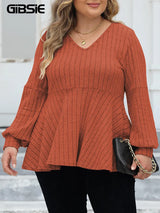 GIBSIE Plus Size Long Sleeve Tops for Women