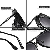 Vintage Steampunk Sunglasses Men Punk Oversized Sunglasses Women