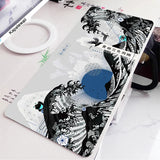 Black and White Wave Art Mouse Pad XXL