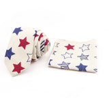 Men Linen Plant Ainmal Ties Set Pocket Handkerchief
