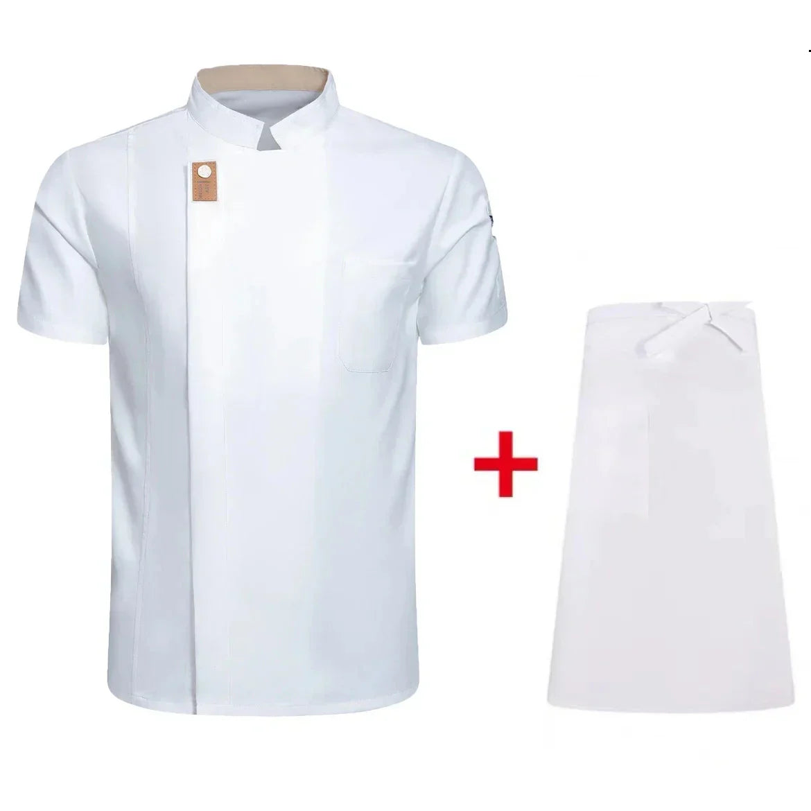 Newest Solid Mens Chef Jacket Short Long Sleeve