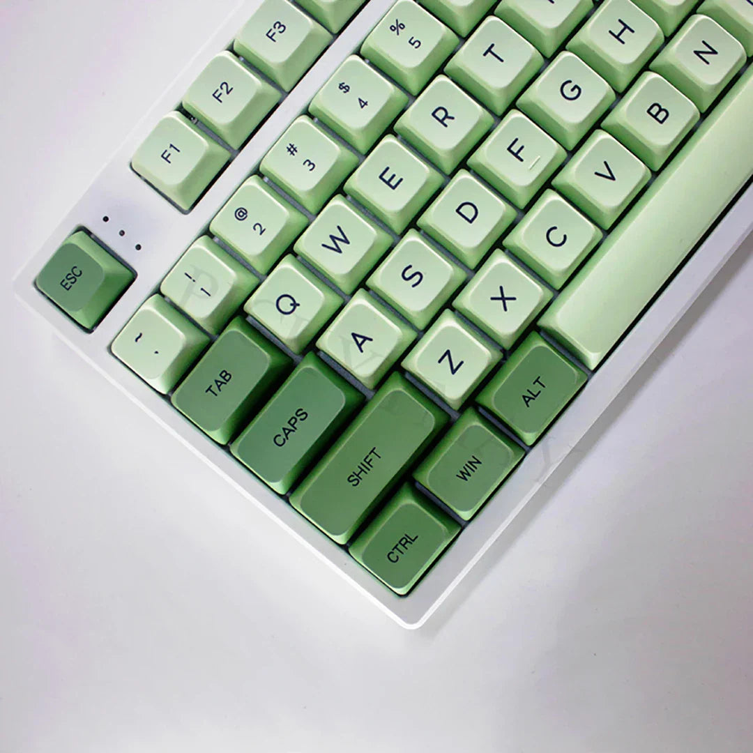 123 Keys PBT Keycap Matcha Green Replaceable DYE-SUB