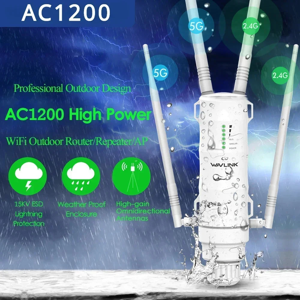 Wavlink AC1200/600/300 Outdoor Waterproof Wireless WiFi Repeater AP/WiFi
