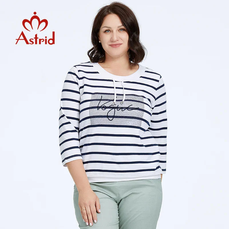 Astrid Autumn Womens tshirt 2023 Casual Cotton Top