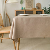 Faux Linen Tablecloths Rectangle Washable Table Cloths Wrinkle