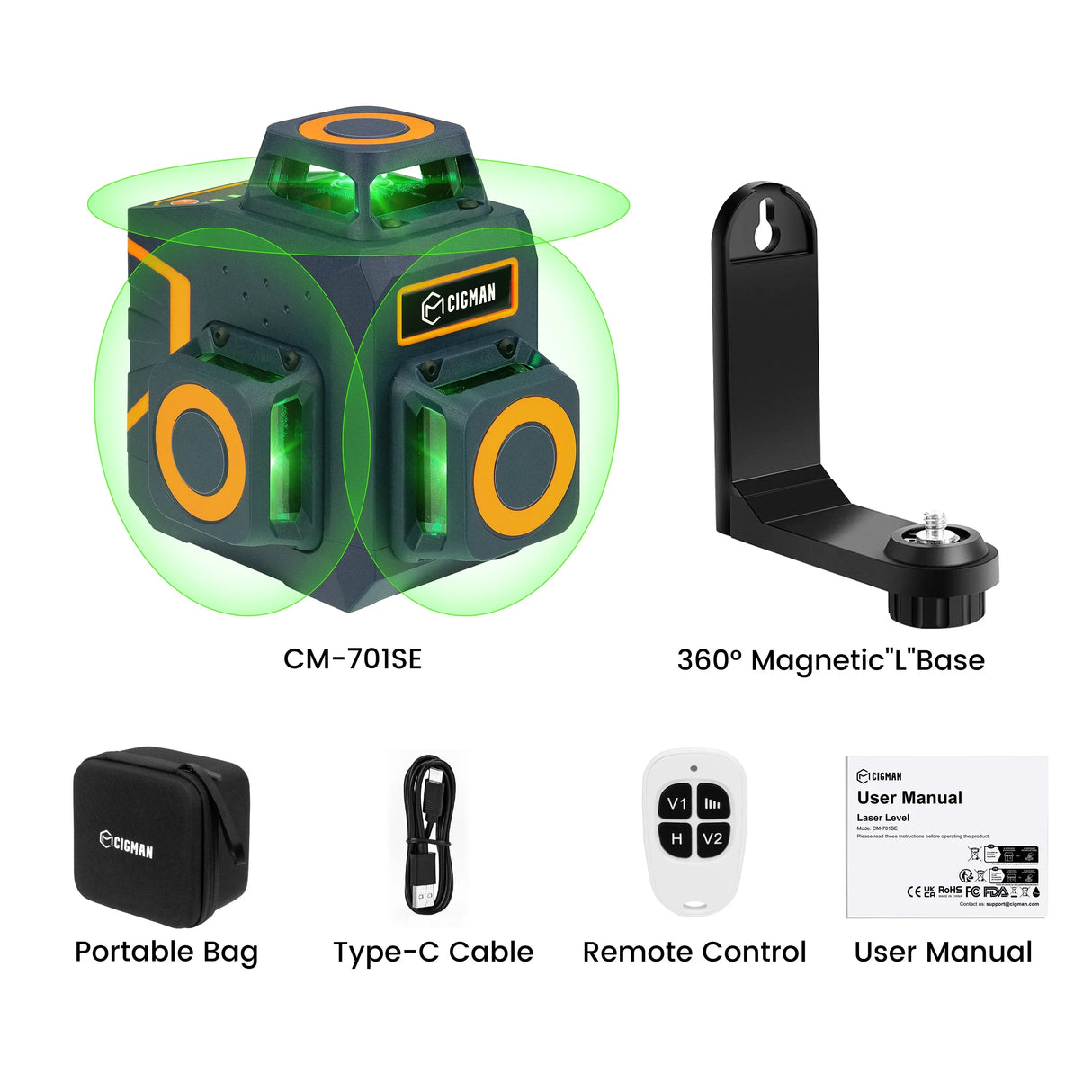 CIGMAN 12 Lines Laser Level Self Levelling Horizontal