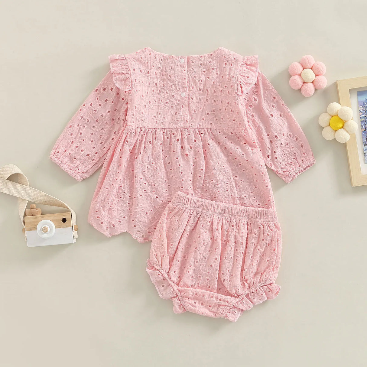 0-24M Toddler Baby Girl Clothes Set Solid Color