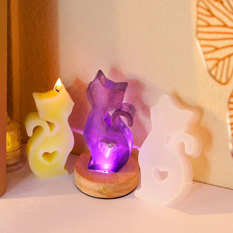 Easter Animal Candle Silicone Mold Rabbit Cat Bear