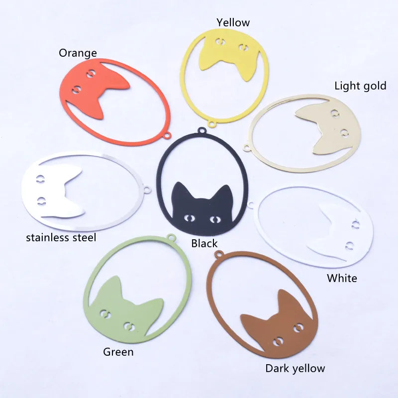 30pcs AD3485 Filigree ovalshaped Eyes Of Cat Charms
