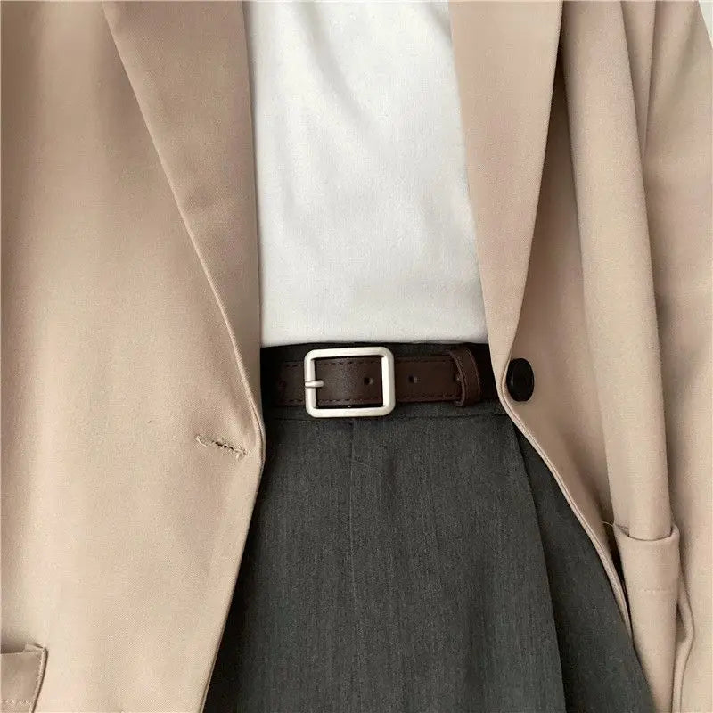 2023 new belt women's denim suit pants fashion