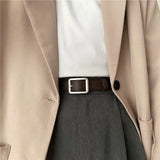 2023 new belt women's denim suit pants fashion