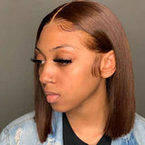 Brown Short Bob Wigs Human Hair 13x4 Hd