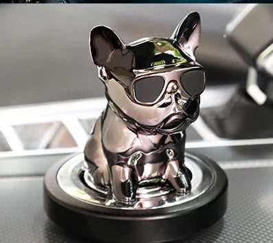 Car Ornament Metal Shake Head French Bulldog Diamond