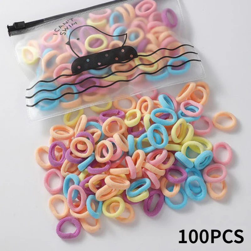 100Pcs/Lot Sweet Hair Band Girls Hair Ties Bows