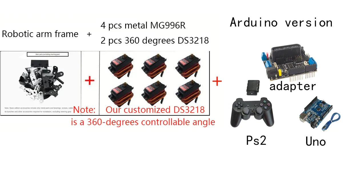 360 Degrees 6 DOF Robot Metal Alloy Mechanical