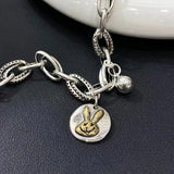 100% Solid 925 Sterling Silver Hiphop Thick Round