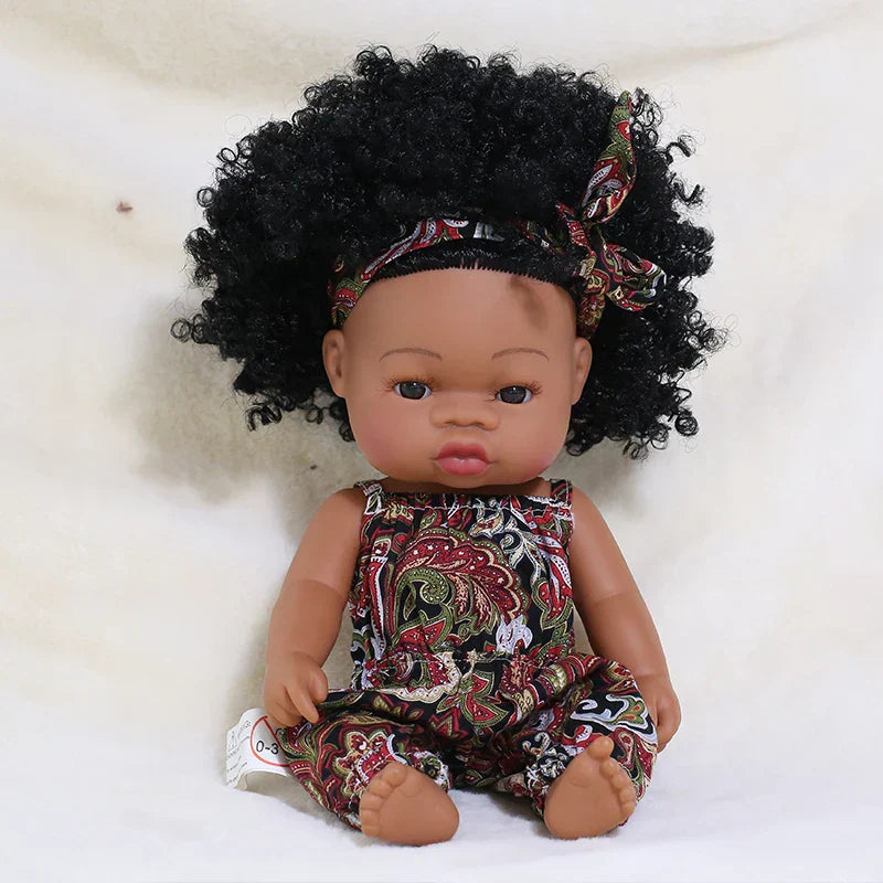 35cm Newborn Reborn African Doll Baby Simulation Soft