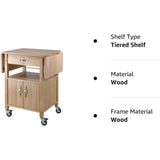 Kitchen island trolley, with storage cabinets, rolling kitchen